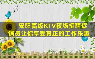 安阳高级KTV夜场招聘促销员让你享受真正的工作乐趣